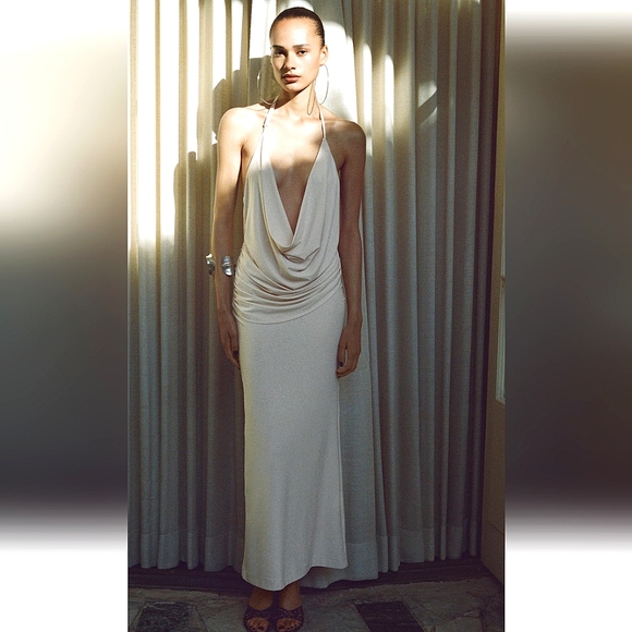 ZARA MIDI  HALTER DRESS - Picture 14 of 17